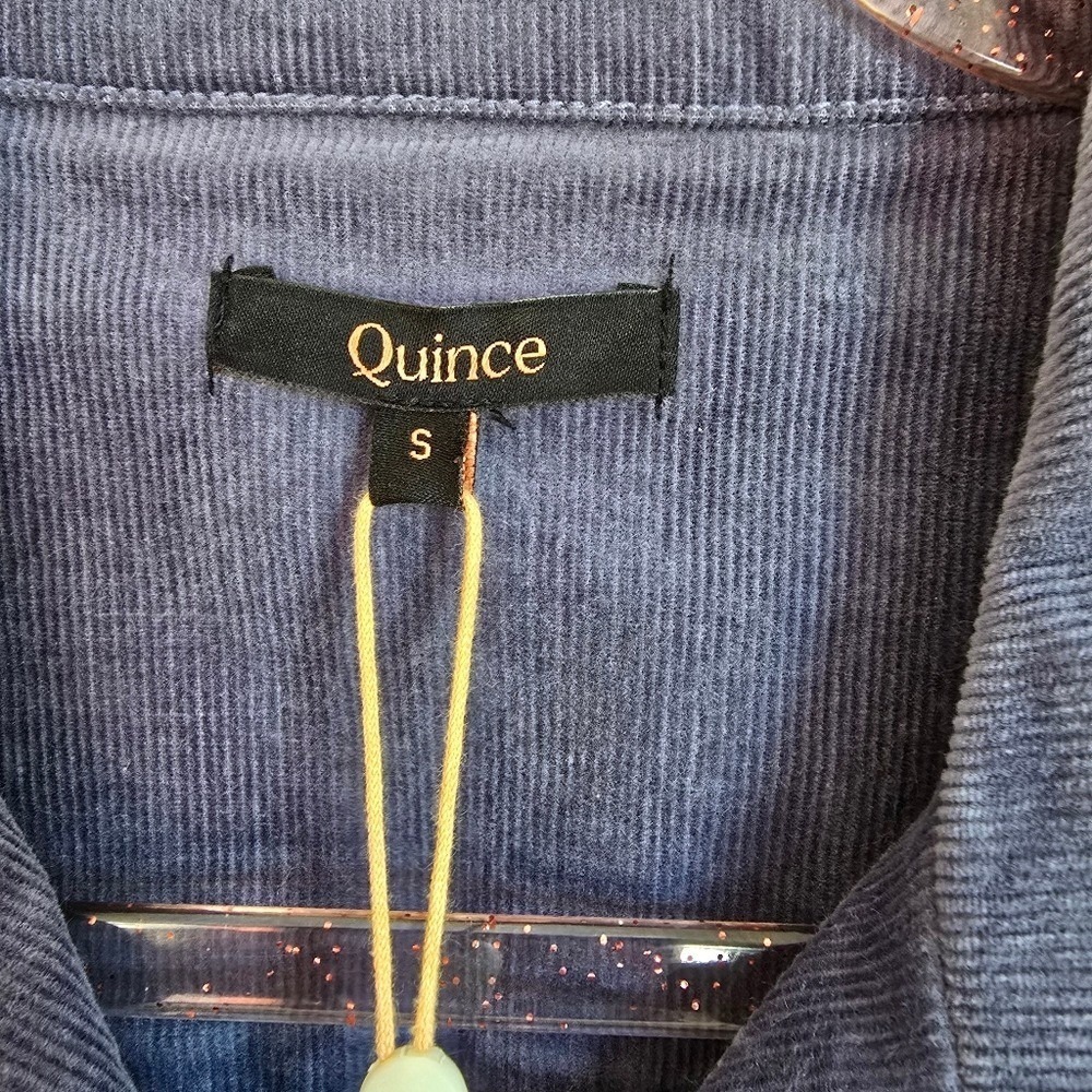 QUINCE NEW Nightshadow Blue Organic Stretch Corduroy Shirt Dress SZ Small Preppy - Picture 8 of 12